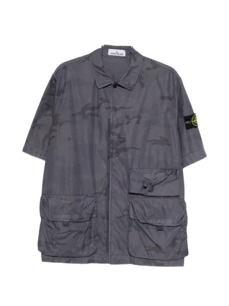 Камуфлажна риза Stone Island камъни сиво