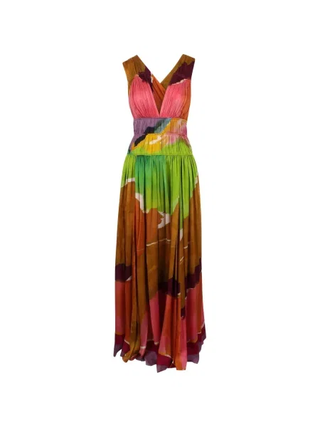 Rochie maxi Ulla Johnson cu imagine de costum roz