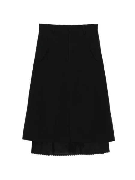 Fustă midi Jnby din dantelă până la genunchi negru