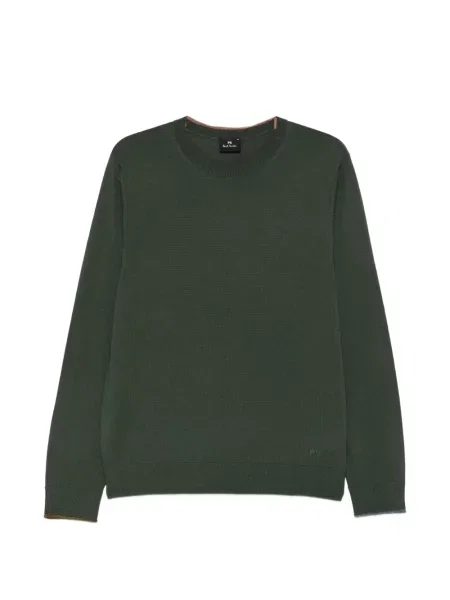 Pulover Paul Smith cu decolteu rotund verde