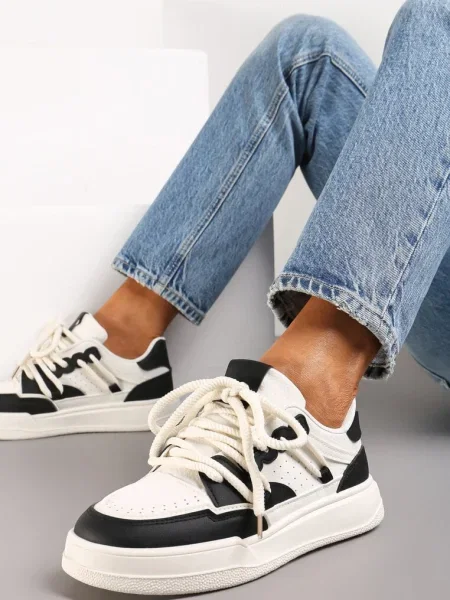 Sneakerși Alb-Negru Sylvena alb