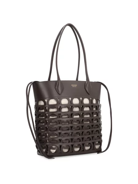 Shopperka Salvatore Ferragamo brązowa