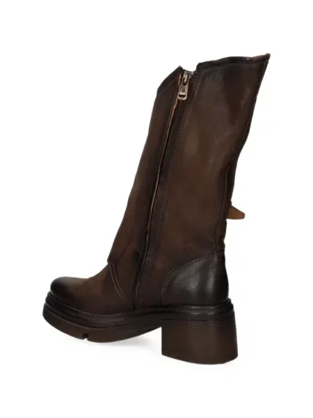 Botine A.s.98 din piele cu cataramă maro