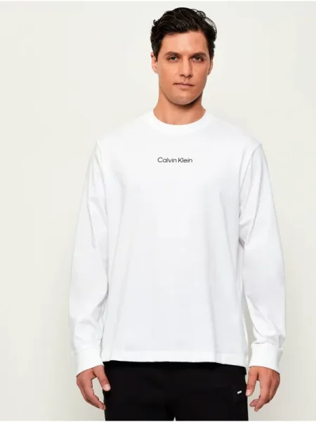 Hosszú ujjú póló Calvin Klein fehér