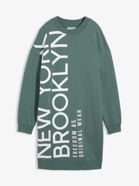 Sukienka dresowa oversize z miękkiej mieszanki bawełny zielona