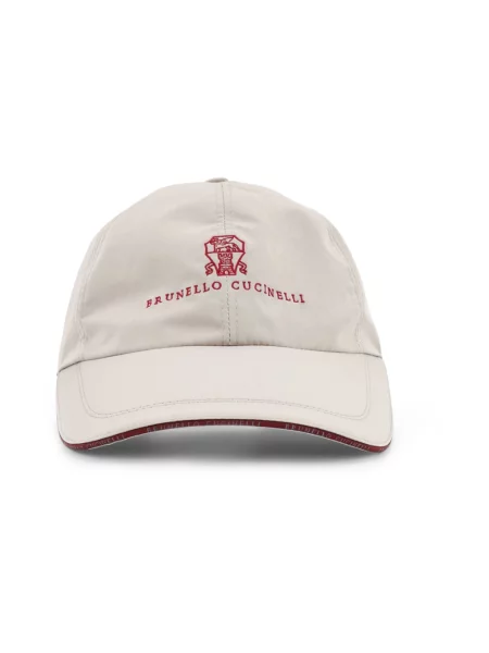 Czapka z daszkiem Brunello Cucinelli z logo beżowa
