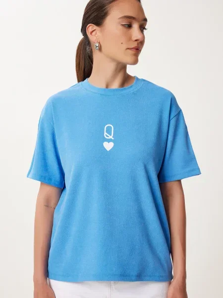 Happiness İstanbul Tricou azur alb