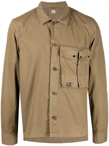 Cămașă C.p. Company cu broderie maro