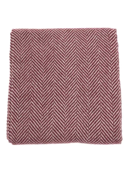 Fular Brunello Cucinelli din cașmir cu model herringbone roșu