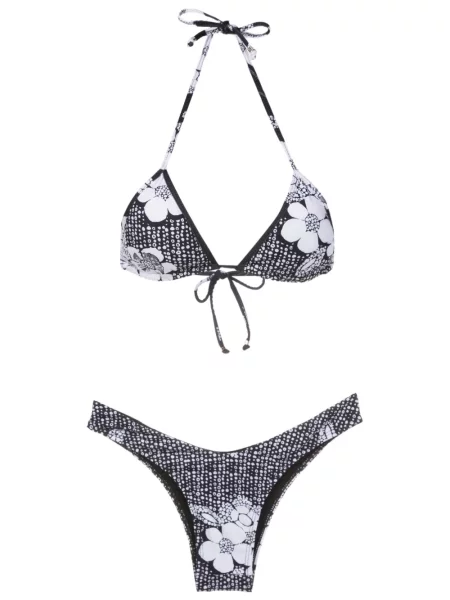 Bikini Amir Slama cu model floral cu imagine negru