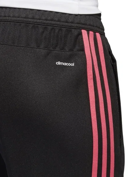 Legginsy Adidas do biegania z nadrukiem z dekoltem w serek czerwone