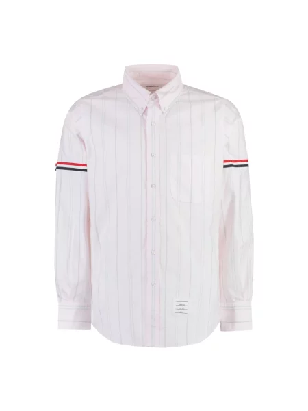 Koszula Thom Browne w paski z paskiem różowa