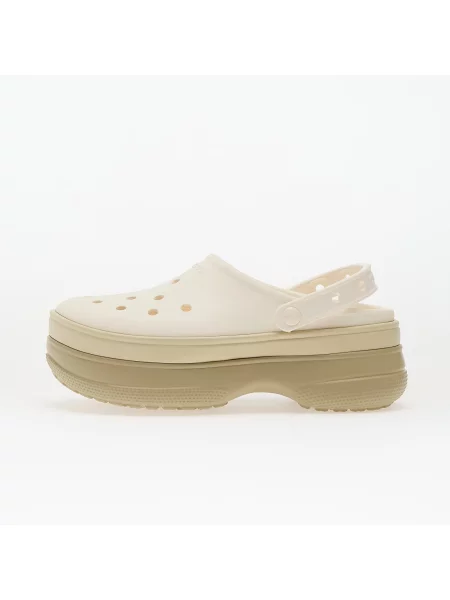 Маратонки Crocs на платформе бежово