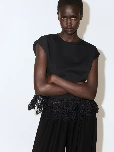 MANGO Tricou BLONDE' negru