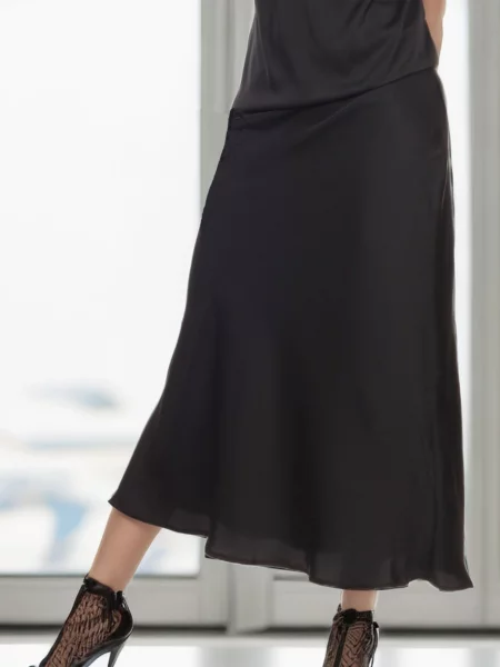 Спідниця міді LadyLike шовк чорний