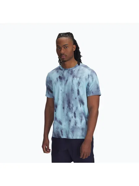 Мъжка тениска за бягане Under Armour Launch Elite Print stream/reflective синьо