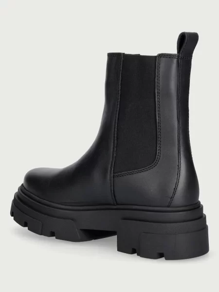 Tommy Hilfiger sztyblety na platformie skórzane LEATHER CHUNKY CHELSEA BOOT czarne