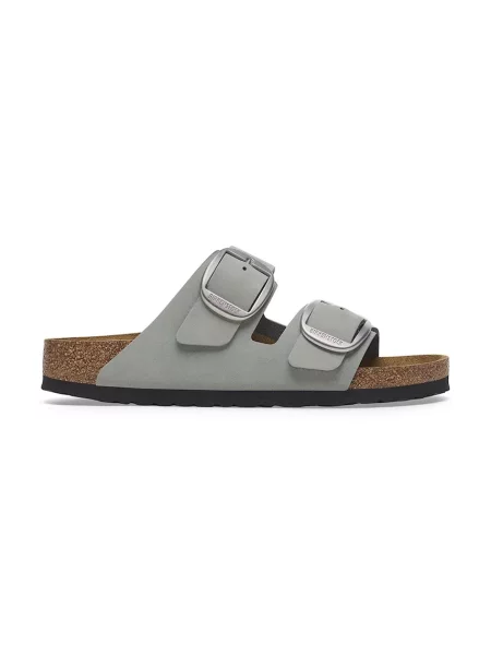Pantofi Birkenstock din nubuc cu cataramă verde