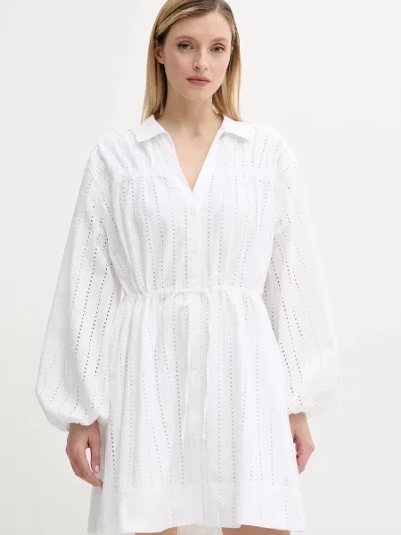 Samsoe Samsoe rochie din SAMANAROLA mini drept alb