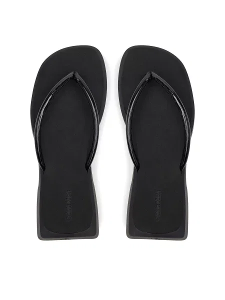 В'єтнамки Calvin Klein Sq Low Wedge Sandal Stitch triple black чорні