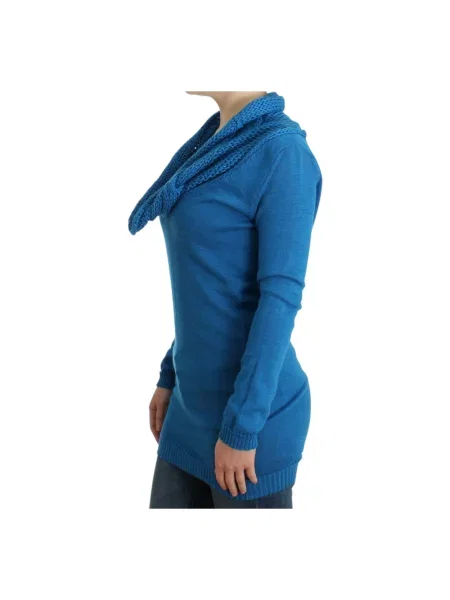 Sweter Costume National z okrągłym dekoltem niebieski