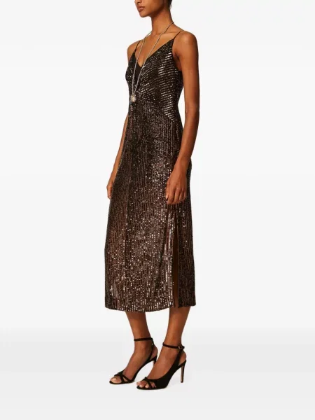Lung rochie Twinset cu paiete maro