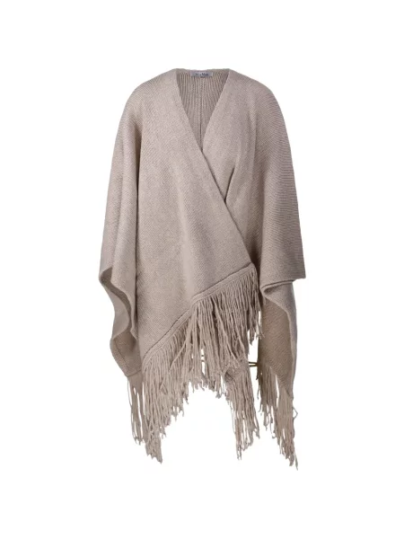 Poncho Max Mara cu franjuri tricotate