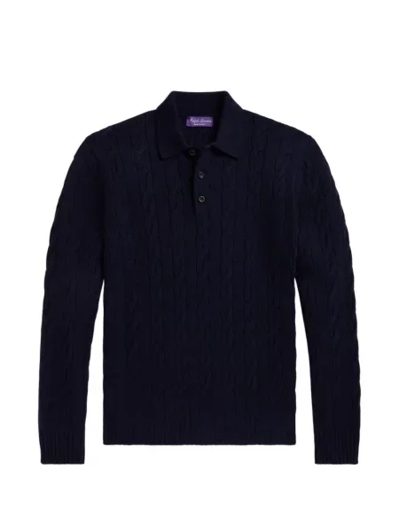 Pulover Ralph Lauren Purple Label din cașmir albastru