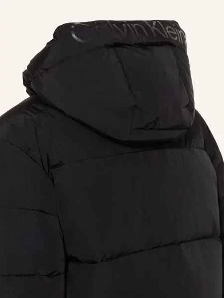 Calvin Klein Prošívaná Bunda S Odnímatelnou Kapucí černá
