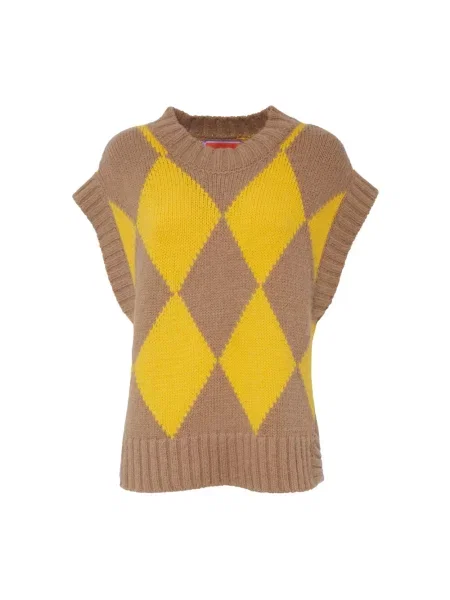 Kamizelka La Doublej z wzorem argyle