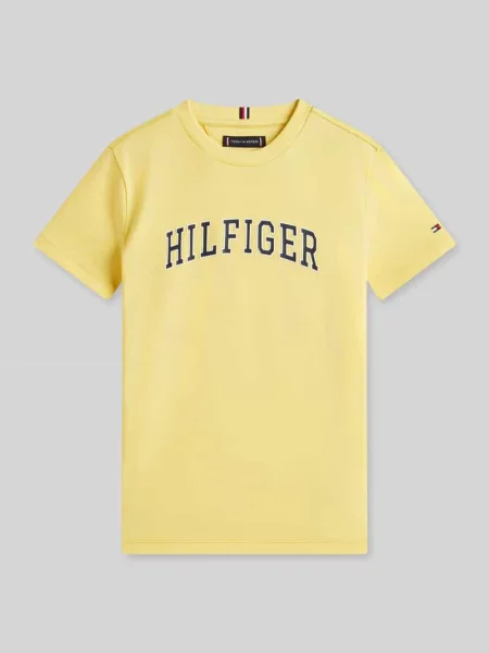 Męski t-shirt o kroju regular fit z czystej bawełny Tommy Hilfiger żółta