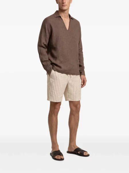 Ριγέ σορτς Orlebar Brown καφέ
