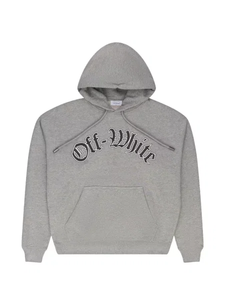 Hanorac cu glugă Off-white cu imagine cu cordon alb