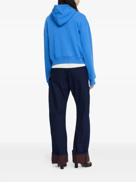 Hanorac cu glugă Jw Anderson cu broderie albastru