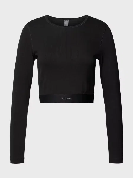 Укорочений лонгслів Calvin Klein чорний