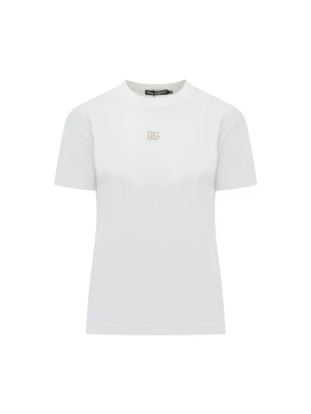 Koszulka Dolce And Gabbana z krótkim rękawem z logo biała