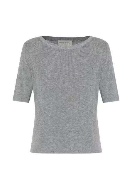 Тениска Officine Generale с кръгло деколте сиво