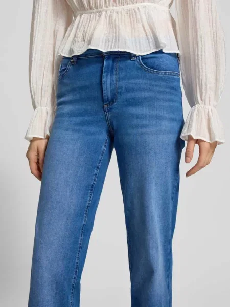Jeansy o kroju straight fit z mieszanka bawełny model BLUSH' Only niebieskie