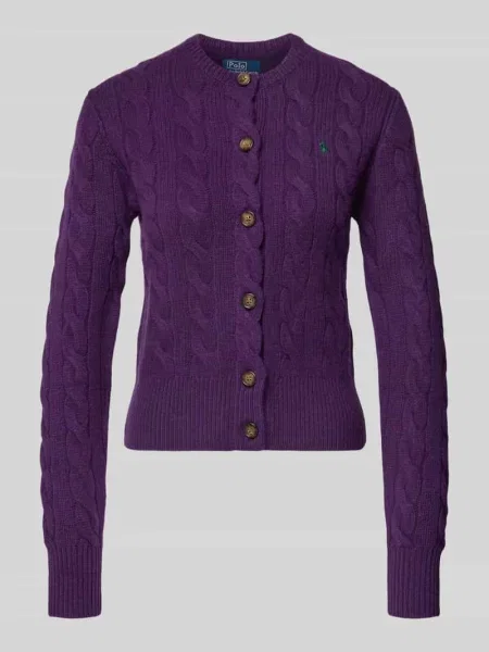 Kardigan z mieszanki wełny i kaszmiru z wyhaftowanym logo Polo Ralph Lauren