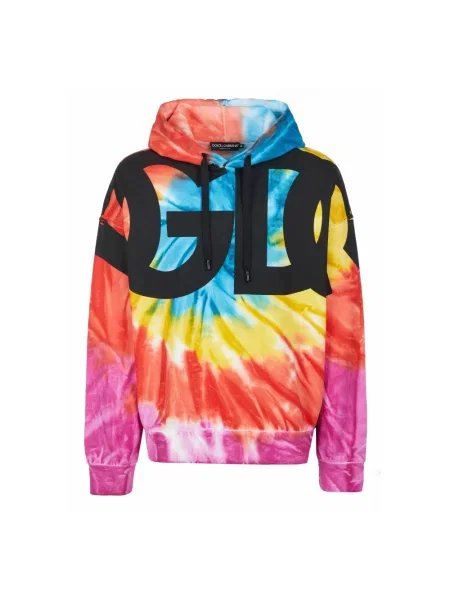Tie dye bluza z kapturem Dolce And Gabbana z kapturem z logo