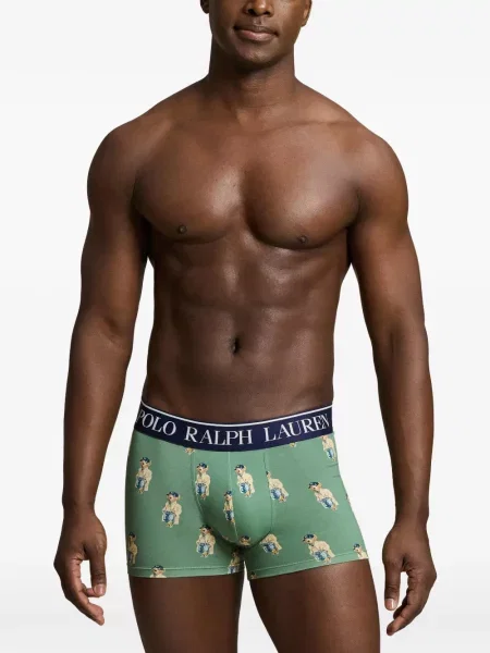 Καρό σλιπ σετ Polo Ralph Lauren με βολάν φανελένια πράσινο