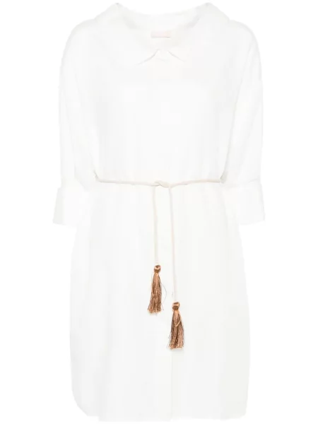 Rochie mini Liu Jo cu dungi de costum alb