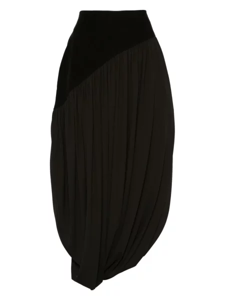 Satynowa spódnica midi Ferragamo do kolan brązowa