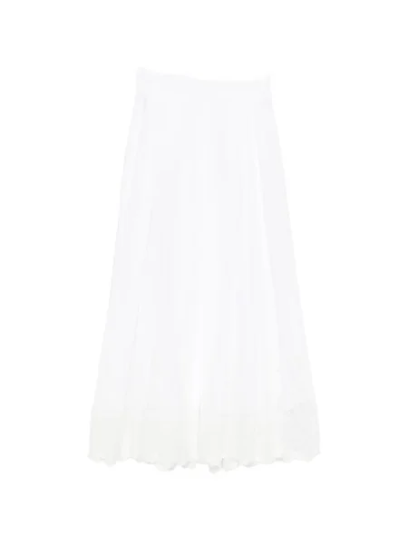 Fustă midi Ermanno Scervino din dantelă până la genunchi alb