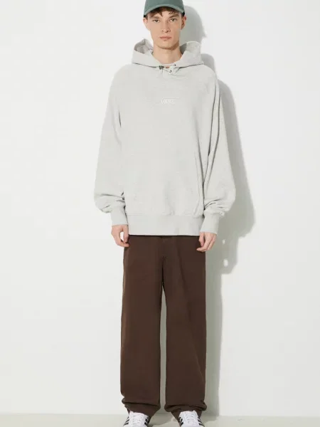 Bombažen pulover Vans Premium Standards Hoodie Fleece LX s kapuco bež