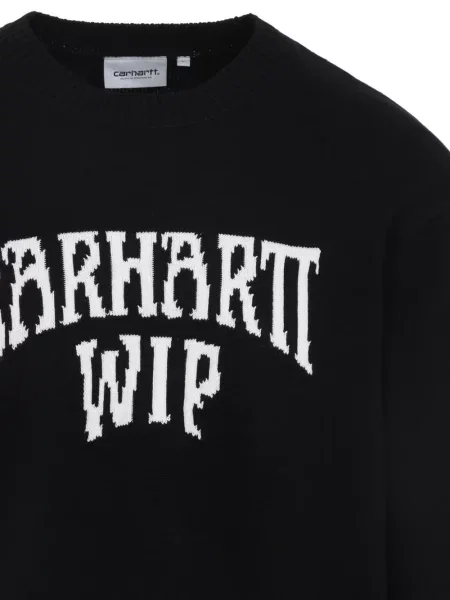 Pulover Carhartt Wip cu autograf negru
