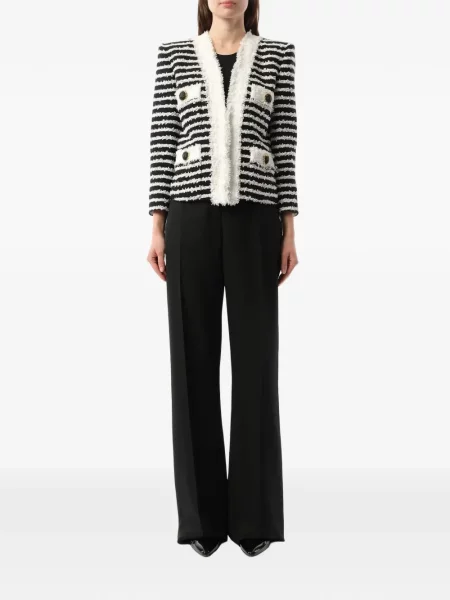 Geacă Balmain din tweed negru