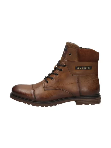 Buty do kostki Bugatti skórzane brązowe