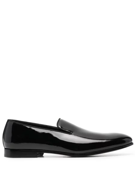 Pantofi loafer Doucal's din piele de lac negru