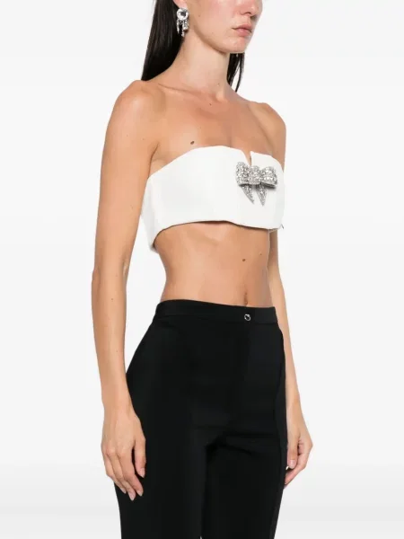 Cropp top Nissa cu funde alb